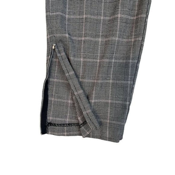 Vintage Fashion Bug Slacks Plaid Zipper Hem Slim Grey 8 - Picture 3 of 4